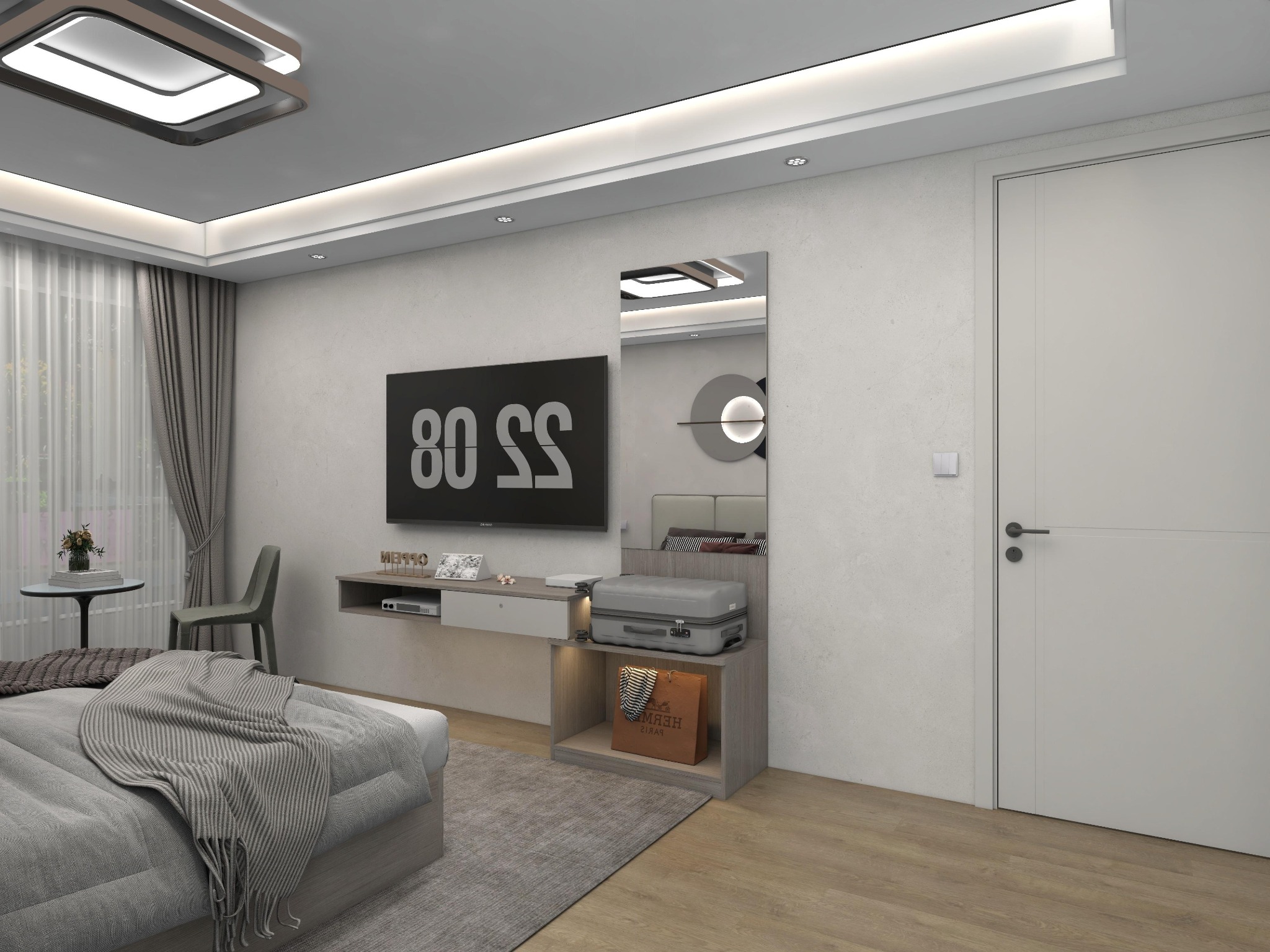 Bedroom with workspace